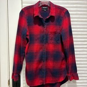 Madewell Red and Navy Plaid Shirt
